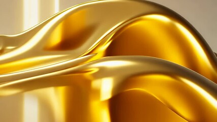Poster - Golden drapes illuminate a modern space exuding elegance and luxury in soft light Generative AI