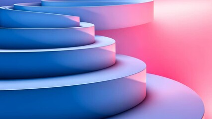 Poster - Swirling steps in a vibrant pastel landscape create a dreamy visual experience at twilight Generative AI