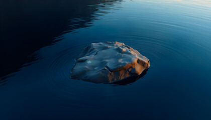 Wall Mural - rock in the middle of a body of water