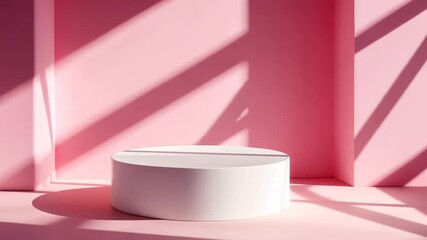 Aufkleber - Stunning minimalist display in soft pink tones with balanced shadows plays a role in modern artistry Generative AI