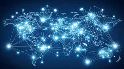 Wall Mural - Global Business Network Connection Visualization of excellence in splendor beyond compare with grace