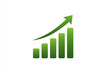 © NTGUILTY - Growth chart representing increasing progress in finance or business over time with a green color scheme
