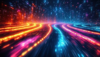 Poster - Glowing LED Cables and Fiber Optics