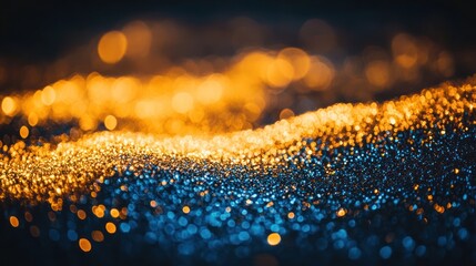Poster - ethereal luminescence a mesmerizing dance of gold and teal light creating an inviting atmosphere that is perfect for decorative digital canvas with a touch of elegance