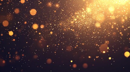 Poster - radiant golden particles descend against a dark backdrop creating a festive and elegant atmosphere perfect for celebrations or special events with a touch of magic