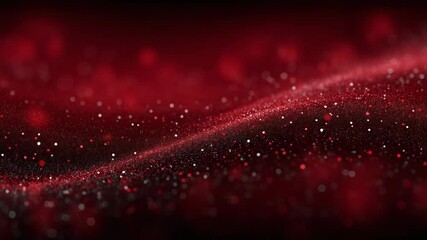 Wall Mural - abstract red particle wave background with bokeh highlights, smooth flowing design, creating a dynam