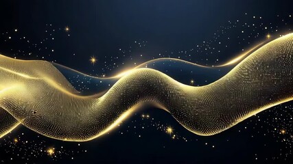 Wall Mural - golden flowing curves and dynamic wave pattern background. futuristic elegant illustration with glow