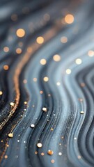 Wall Mural - abstract background with wavy patterns, textured surface, and shiny bokeh lights, creating a shimmer