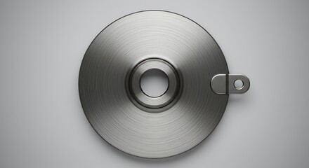 Brushed Metal Disc with Central Hole and Loop
