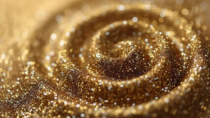 Wall Mural - abstract golden glitter spiral, luxury gold background with sparkling particles, concentric circles 