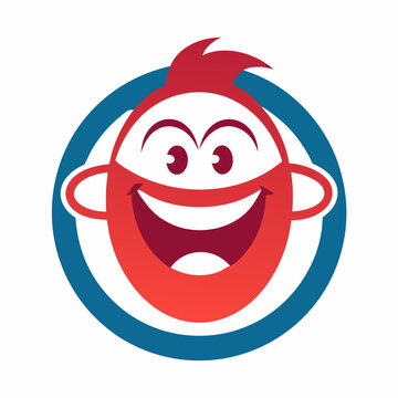 Logo Design Template with Cartoon Character Fun Graphic Elements for Branding, Ads, Posters & Banners