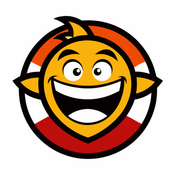 Logo Design Template with Cartoon Character Fun Graphic Elements for Branding, Ads, Posters & Banners
