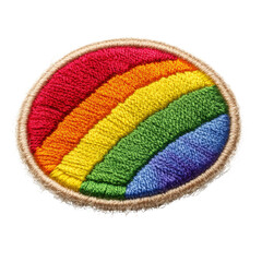 Poster - Vibrant rainbow colored patch of grass with bright hues blending together creating a beautiful natural canvas isolated on a white background.