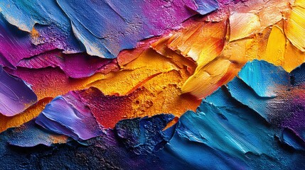 Poster - Striking close-up of a neo-expressionist painting showcasing bold colors and unique brushstrokes in artistic style