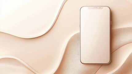 Poster - Abstract minimal layout with white screen tech device centered and smooth shadow play for branding use