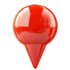 Poster - A simple yet striking red pin displayed against a neutral background emphasizing its color and functional design isolated on a white background.