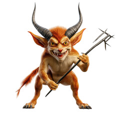 Poster - Adorable furry animal holding a sword in a whimsical setting evoking imagination and playfulness isolated on a white background.