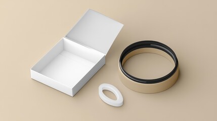 Poster - Product packaging with an open space beside it, ideal for e-commerce websites or promotional copy for retail