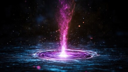 Wall Mural - Cosmic vortex of vibrant purple energy in a dark space