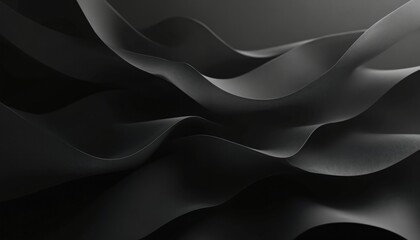 Poster - Monochromatic abstract design with fluid, wavy lines in varying shades of black. Illustration creates sense of depth movement. Perfect background, wallpaper, texture, pattern, graphic resources,