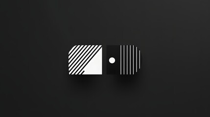 Poster - A minimalist graphic design featuring black and white geometric shapes and patterns, perfect for modern art, backgrounds, or branding projects that emphasize simplicity and contras