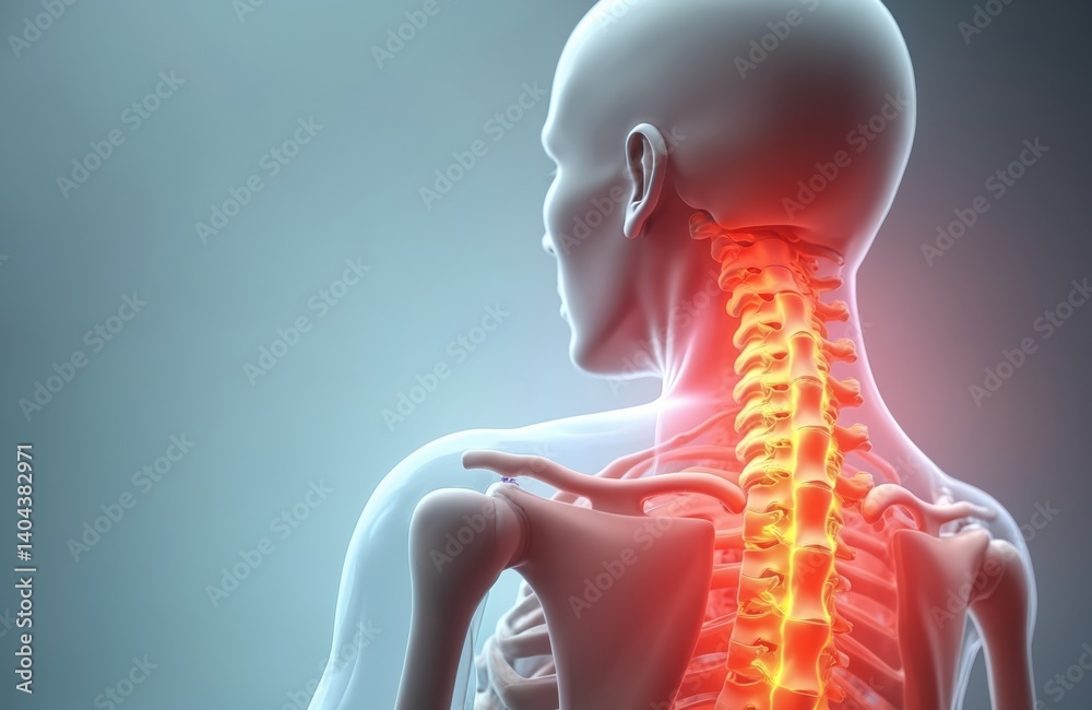 Spinal Column Point Detailed anatomical illustration of intervertebral hernias, trigger ...