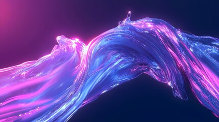 Poster - A vibrant, flowing blend of pink and blue liquid waves. The smooth texture and dynamic movement create a captivating visual that inspires creativity and innovation.