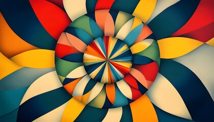 Poster - A vibrant, abstract design featuring a swirling pattern of colorful shapes. This eye-catching graphic is perfect for backgrounds, wallpapers, or digital art projects.