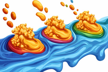 Poster - Abstract Colorful Liquid Splashes and Droplets Design
