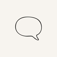 Poster - vector illustration of chat balloon element with one line style