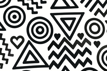 Poster - Abstract Geometric Shapes Vector | Black and White Minimalist Pattern Design