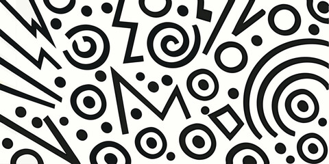Poster - Abstract Geometric Shapes Pattern Vector | Dynamic Black-and-White Minimalist Design