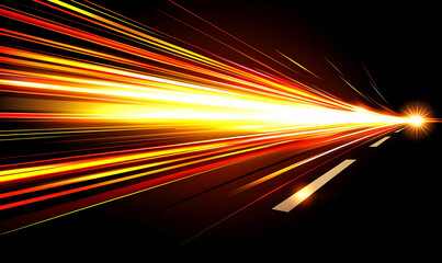 Poster - Abstract Speed: Fiery Trails of Light on Asphalt Road