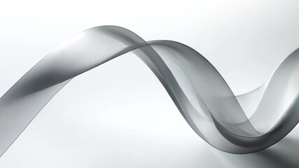 Poster - silver ribbon swirl: an elegant, abstract image showcasing a flowing silver ribbon forming a dynamic