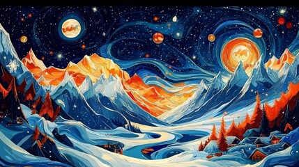 Wall Mural - explore the enchanting beauty of abstract galaxies.