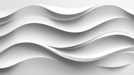 Poster - Abstract wavy design in shades of white.
