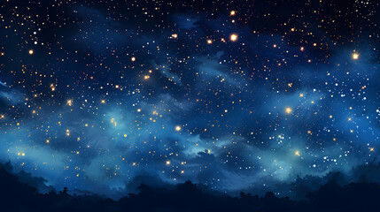 a vibrant illustration of the night sky illustration abstract decorative painting