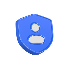 Poster - shield persnal account user with shield 3d rendering