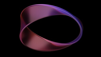 Poster - 3d abstract background on dark background, Transparent glossy glass, Colorful curve glass with dispersion.