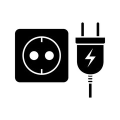 Poster - Plug icon vector isolated on white background. electric plug symbol, charging sign. EPS10