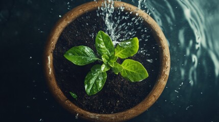 Aufkleber - Regenerative Agriculture Micro-Moment Sustainable Seedling Growth and Circular Design - Eco-Conscious Hydration for Urban Gardening Wellness Narratives