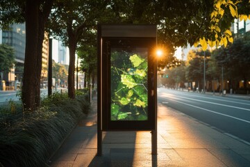 Leinwandbilder - Adaptive Smart City Ecosystems AI-Powered Urban Air Quality Display Merging Digital Sustainability with Intelligent Infrastructure for Climate-Conscious Civic Engagement