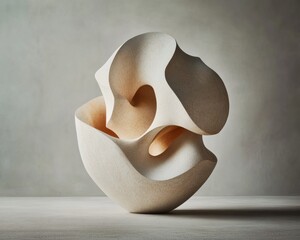 Aufkleber - Sculptural Ceramics Minimalist White Organic Form Celebrating Contemporary Craft Design - Elegant Home Decor Artistry for Modern Interiors