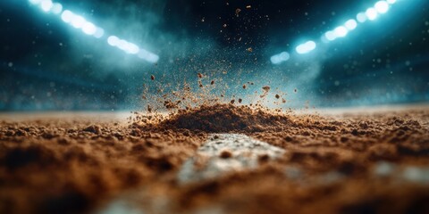 Poster - Epic Championship Moment Cinematic Football Field Impact with Dramatic Stadium Lighting - High-Intensity Sports Marketing Visual Capturing Peak Athletic Performance
