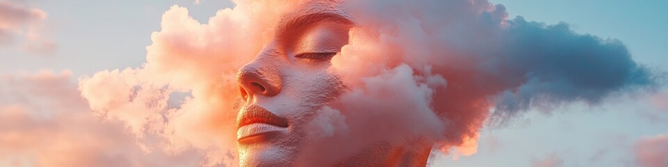 Leinwandbilder - Ethereal Mindfulness Visualization Immersive Neurological Wellness Concept Exploring Cognitive Serenity Through Surreal Digital Transformation and Emotional Landscape Design