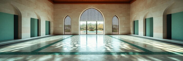 Poster - Minimalist Spiritual Sanctuary Ethereal Light and Architectural Serenity - Contemplative Design for Wellness, Mindfulness, and Architectural Meditation Spaces