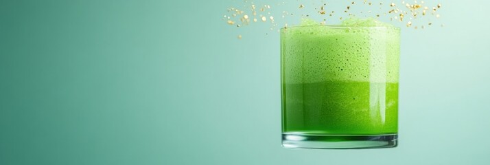 Aufkleber - Ethereal Matcha Mixology Layered Green Wellness Elixir - Trendsetting Beverage Design for Mindful Millennials and Digital Wellness Enthusiasts