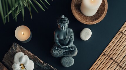 Aufkleber - Mindful Minimalism Zen Garden Sanctuary - Contemporary Wellness Aesthetic for Stress Relief, Meditation and Holistic Self-Care