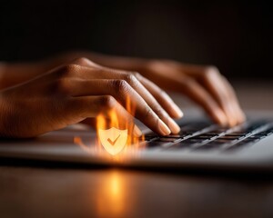 Leinwandbilder - Cyber Compliance Meets Digital Empowerment Sleek Privacy Shield Visualization for Next-Gen Professional Women in Secure Workplace Technology