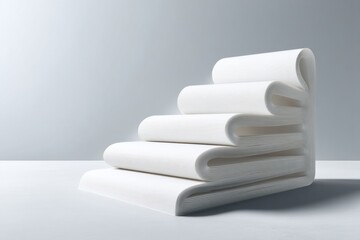 Fototapete - Minimalist Digital Transformation Timeline Sleek White Paper to Cloud Archiving Evolution - Innovative Business Process Visualization for Modern Enterprises